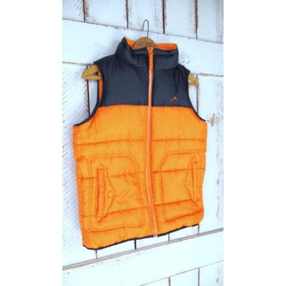 Childrens orange and black Vertical'9 puffer vest - Large - Picture 2 of 5